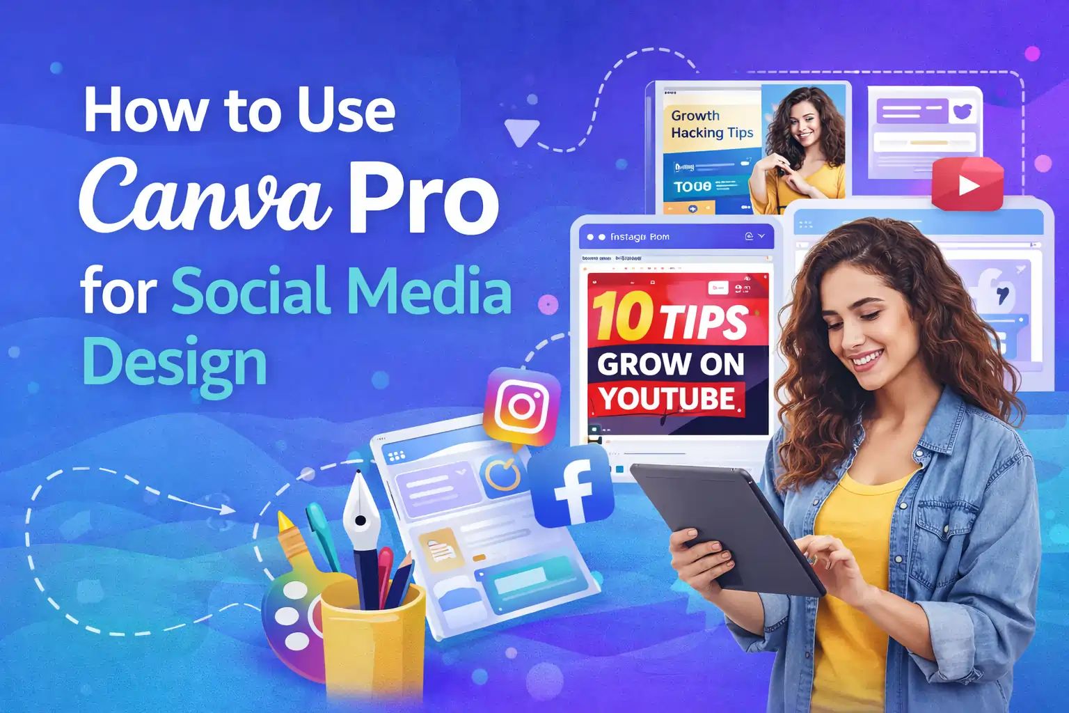 How to Use Canva Pro for Social Media Design- Beginner to Advanced