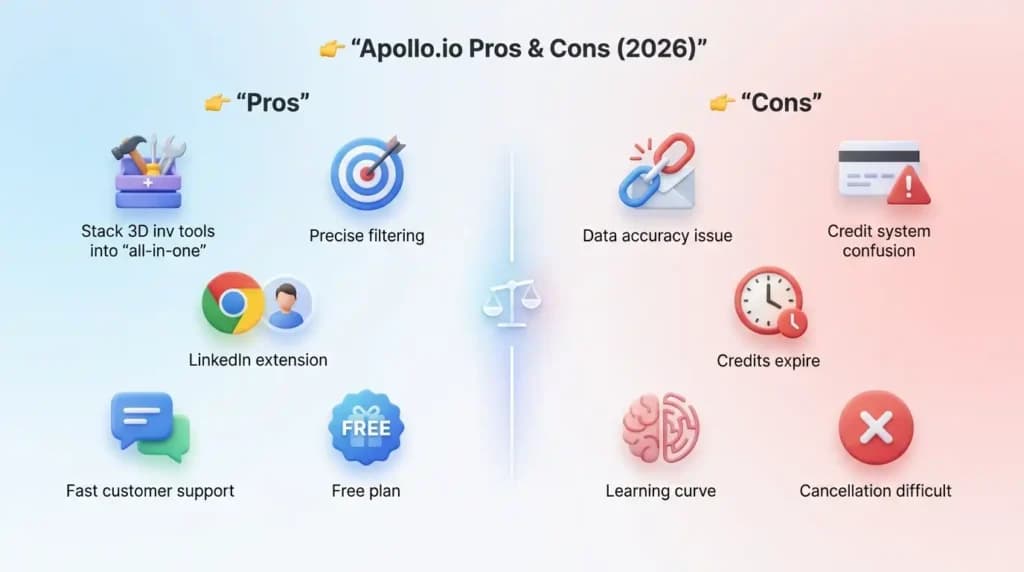 Apollo.io Pros & Cons (2026)