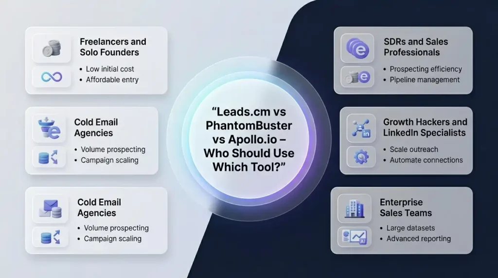 Leads.cm vs PhantomBuster vs Apollo.io – Who Should Use Which Tool