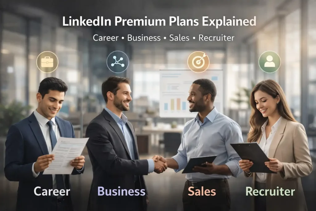 LinkedIn Premium plans comparison career business sales recruiter