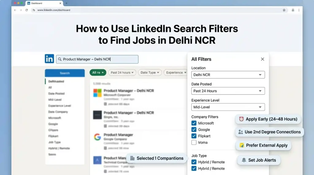 How to Use LinkedIn Search Filters to Find Jobs in Delhi NCR