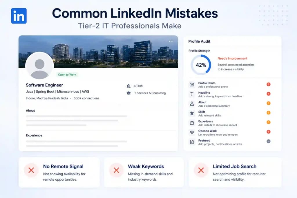 Common LinkedIn Mistakes Tier-2 IT Professionals Make